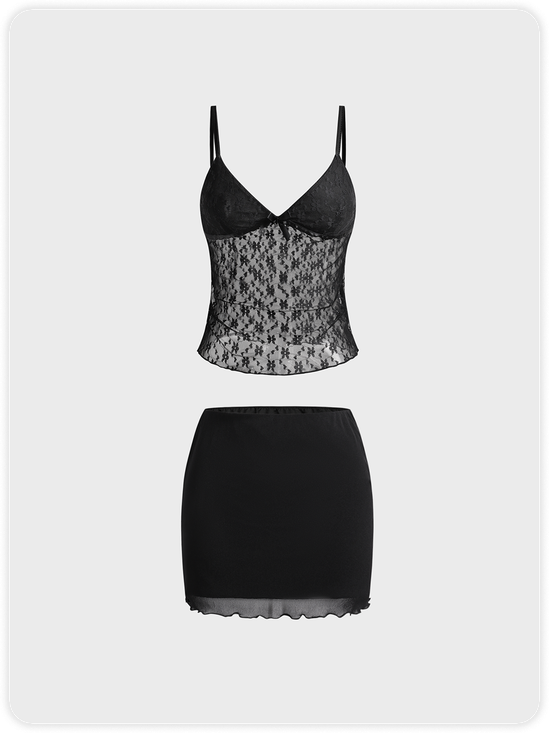Y2k Black Two-Piece Set