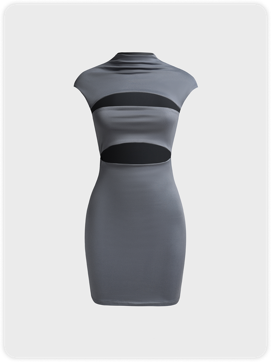 Y2k Gray Cut out Dress Mini Dress