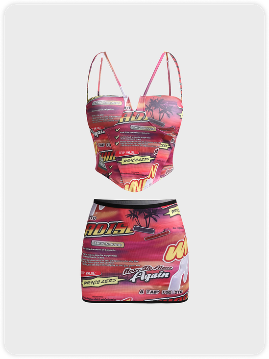 【Final Sale】Tight Edgy Two-Piece Set