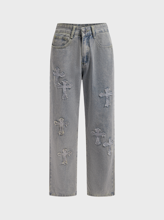 Raw Edge Vintage Cross traight Jeans
