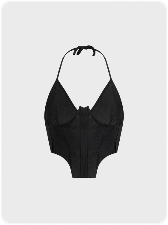Corset Halter Plain Cami Top