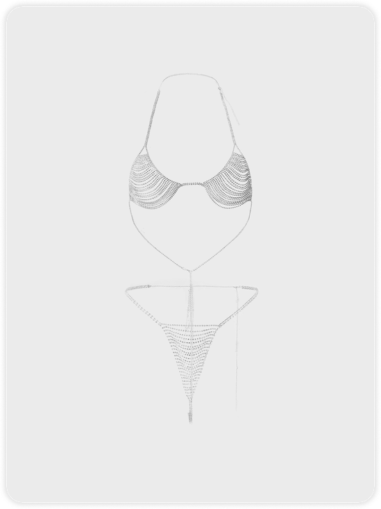Metal Plain Body Jewelry Camo Top