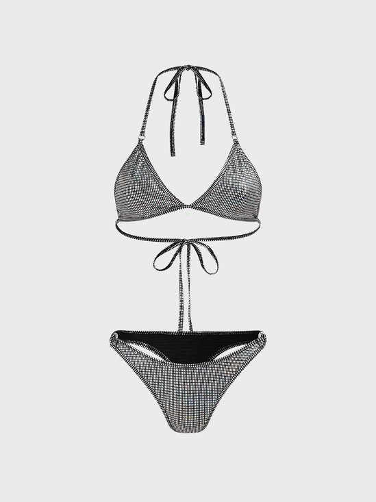 【Final Sale】Blingbling Ombre Sliver Bikini Set
