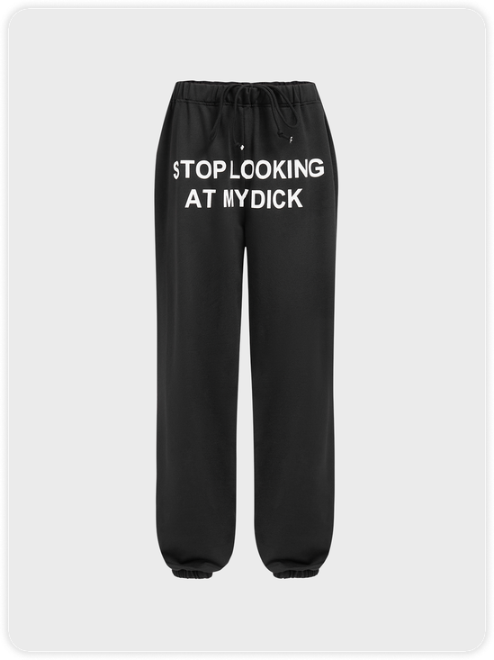 Graphic Text Letters Harem Sweatshirt Pants