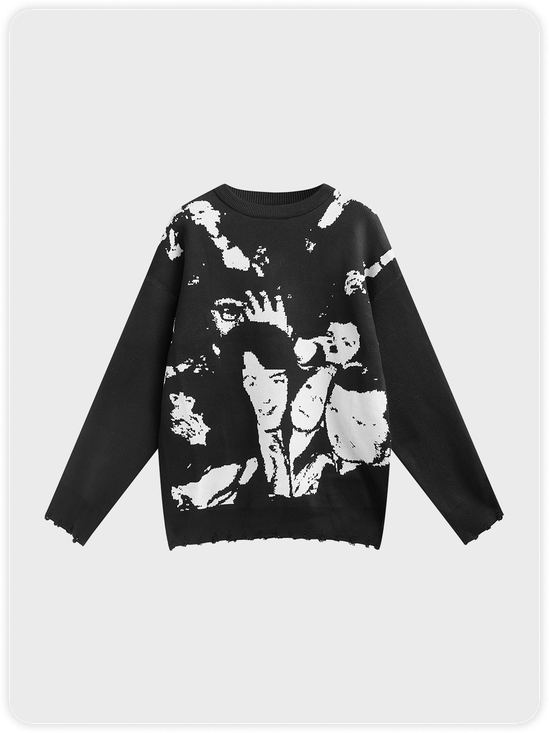 Cut Out Crew Neck Long Sleeve Sweater