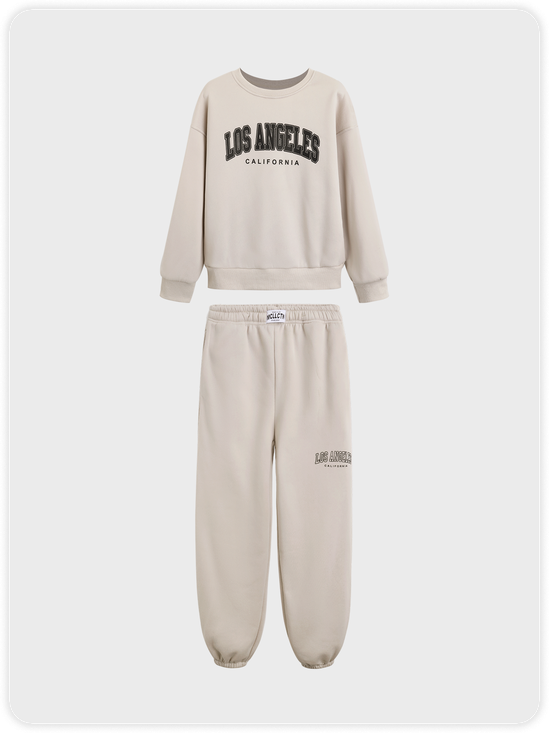 Activewear Letters Sweatshirt With Pants Two-Piece Set