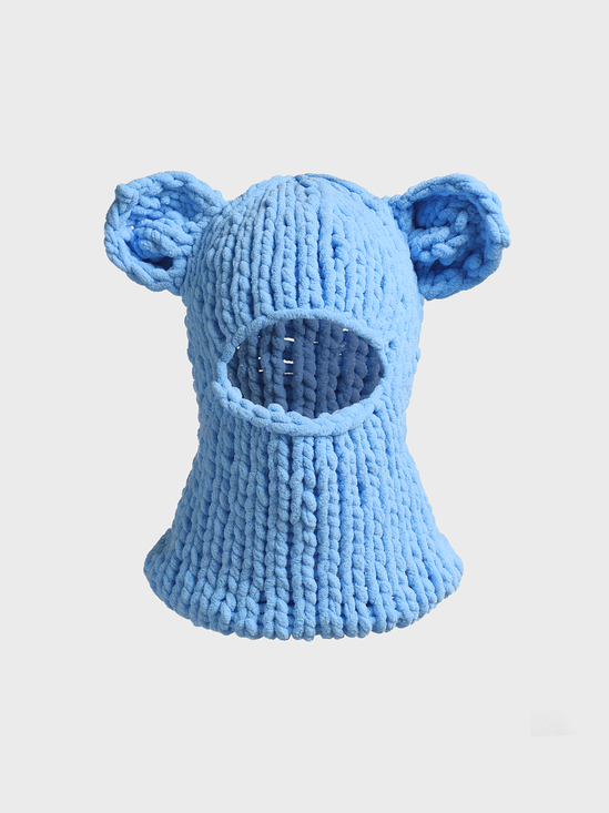 Knitted Plain 3D Ear Turban Hat