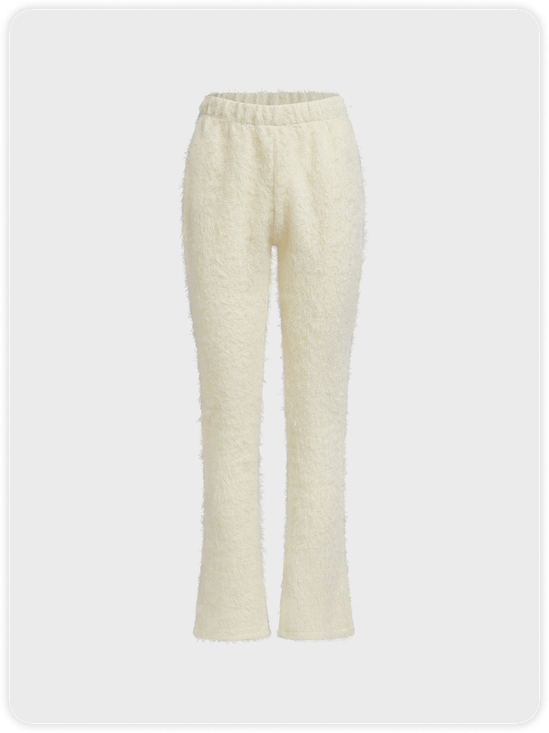 Knitted Plain Bell-Bottomtrousers Pants