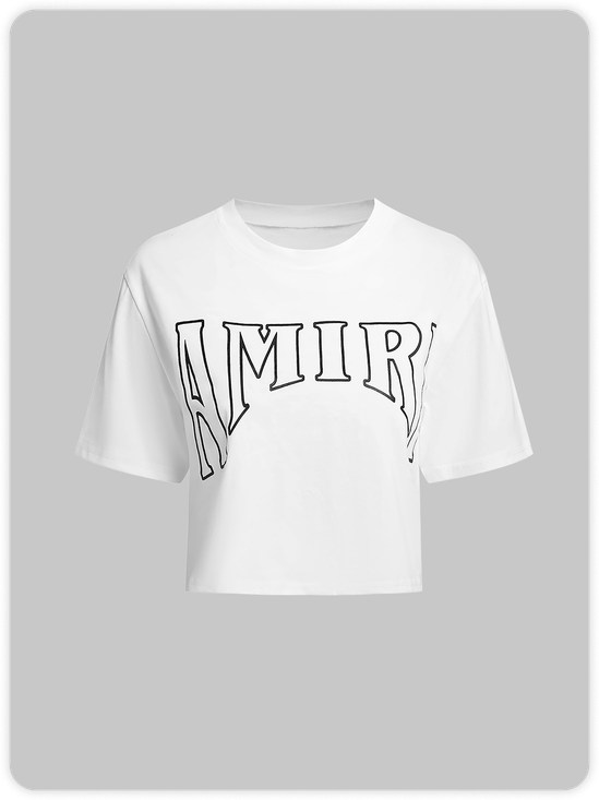 Crew Neck Text Letters Short Sleeve T-Shirt