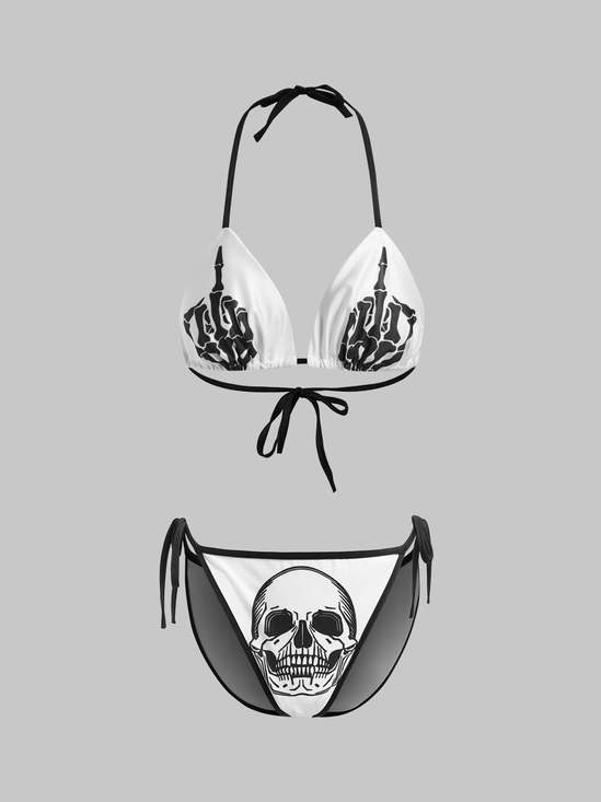 Skull Halter Bikini Set