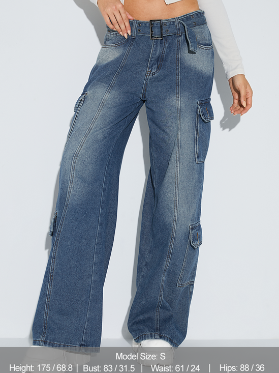 Denim Plain Pocket Jeans