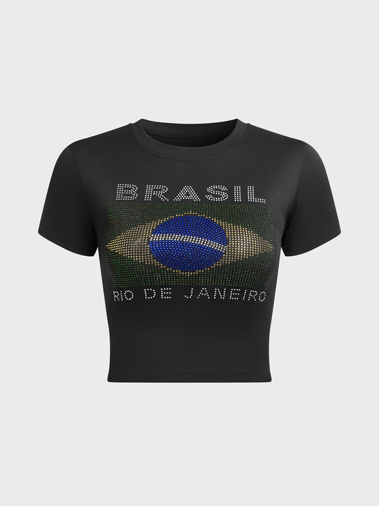 Brasil Crew Neck Short Sleeve T-Shirt