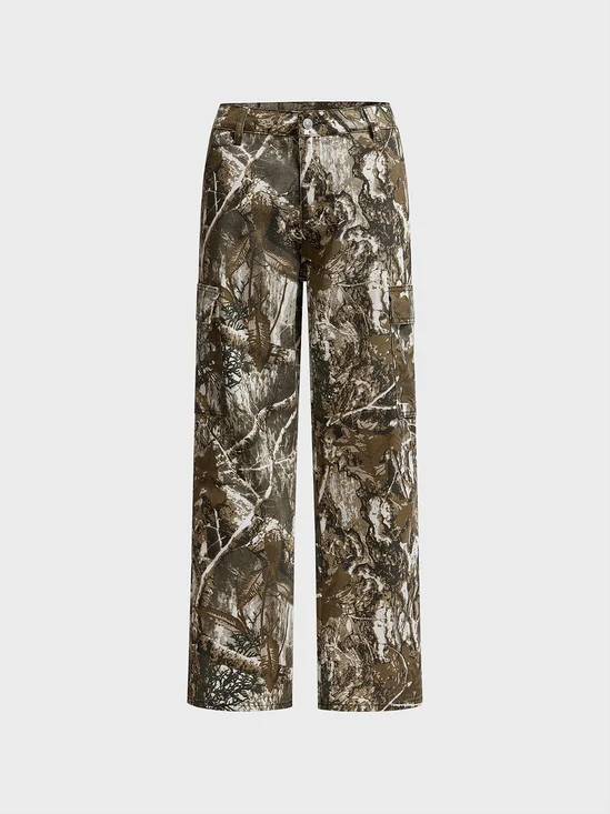 Camouflage Pockets Camo Cargo Pants