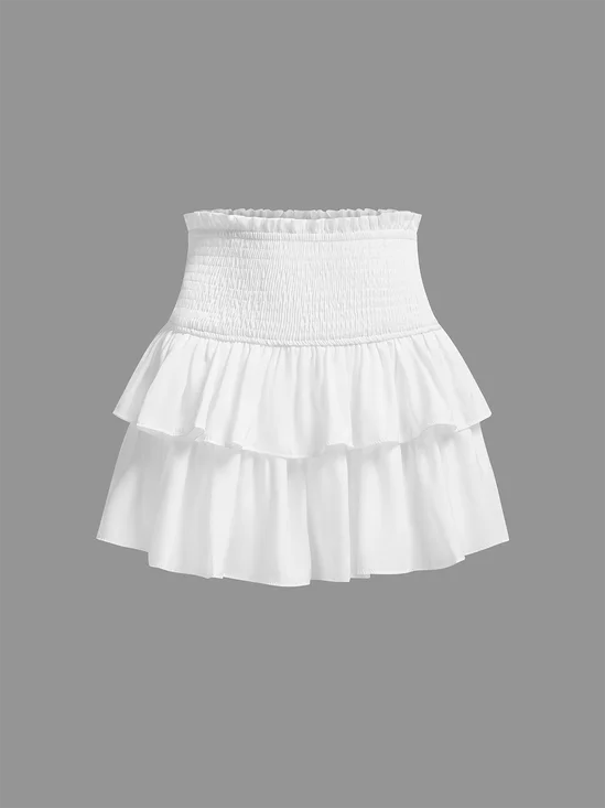 Cotton Plain Short Skirt