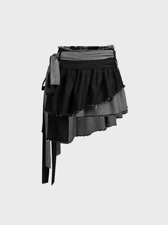 Denim Plain Mini Denim Skirt