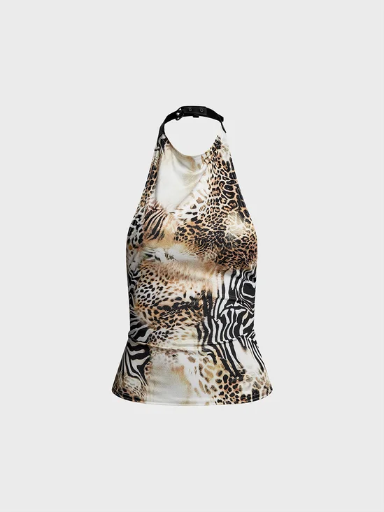 Halter Leopard Tank Top