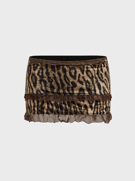 Jersey Leopard Mini Skirt