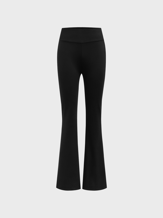 Nylon Plain Flare Pants Pant