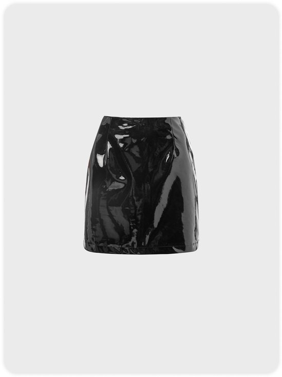 Black Patent Leather Mini Skirt