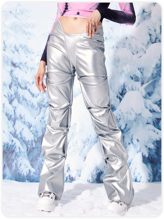 Casual Silver Bottom Pants