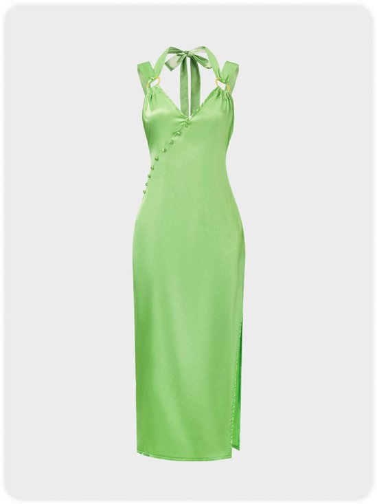 Casual Green Dress Midi Dress