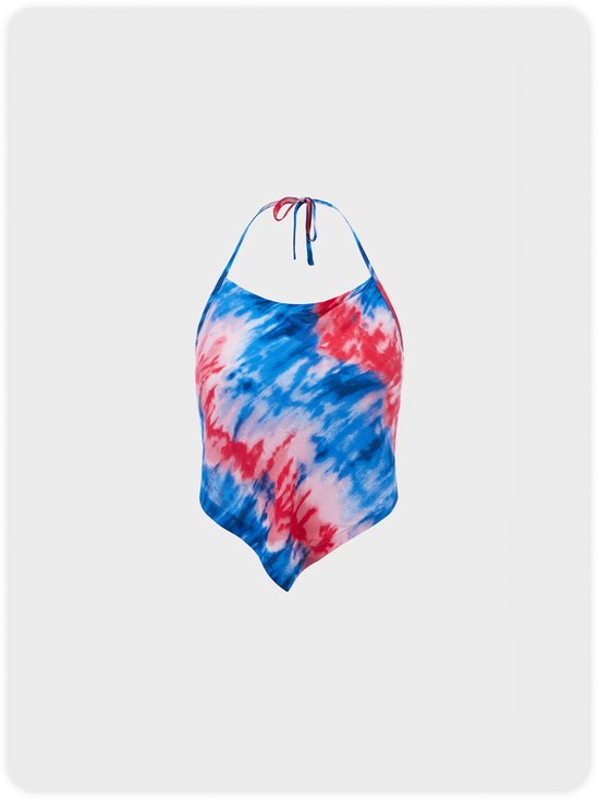 【Final Sale】Casual Red-Blue Top Tank Top & Cami