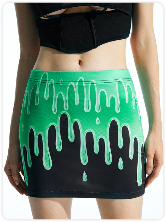 【Final Sale】Casual Green Bottom Skirt