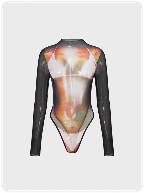 Edgy Multicolor Body print Bodysuit