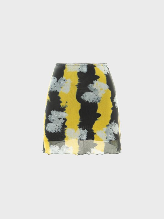 【Final Sale】Casual Yellow Bottom Skirt