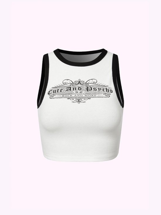 【Final Sale】Casual White Top Tank Top & Cami
