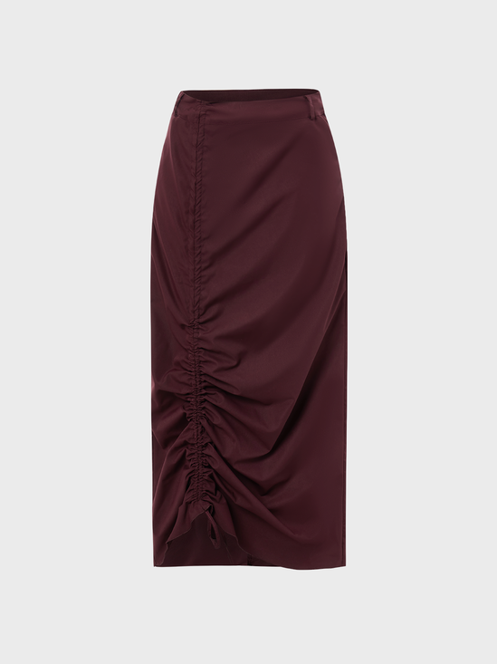【Final Sale】Street Purple Wrinkle Aymmetrical Desig Bottom Skirt