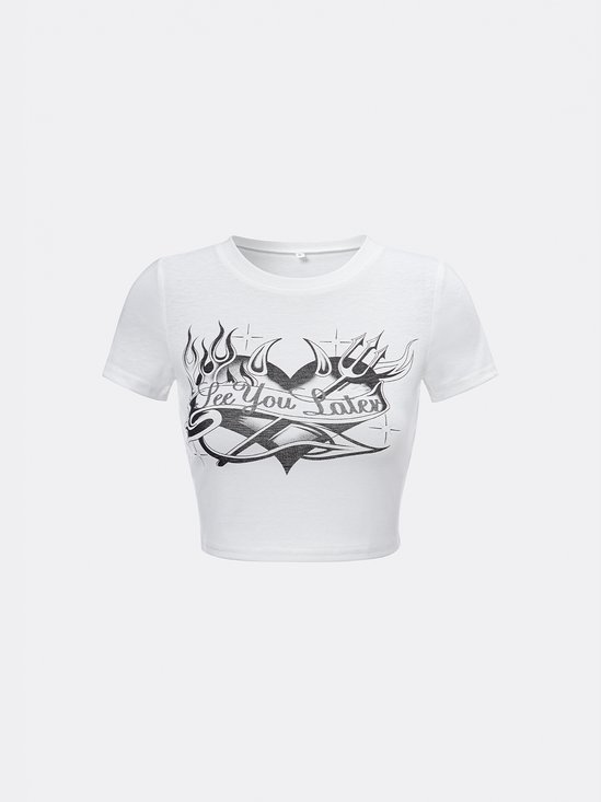 【Final Sale】Casual White Top T-Shirt