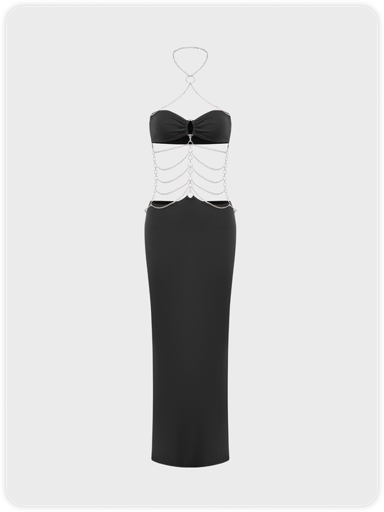 Edgy Black Dress Midi Dress