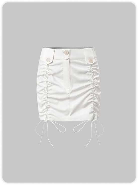 【Final Sale】Street White Drawstring Bottom Skirt
