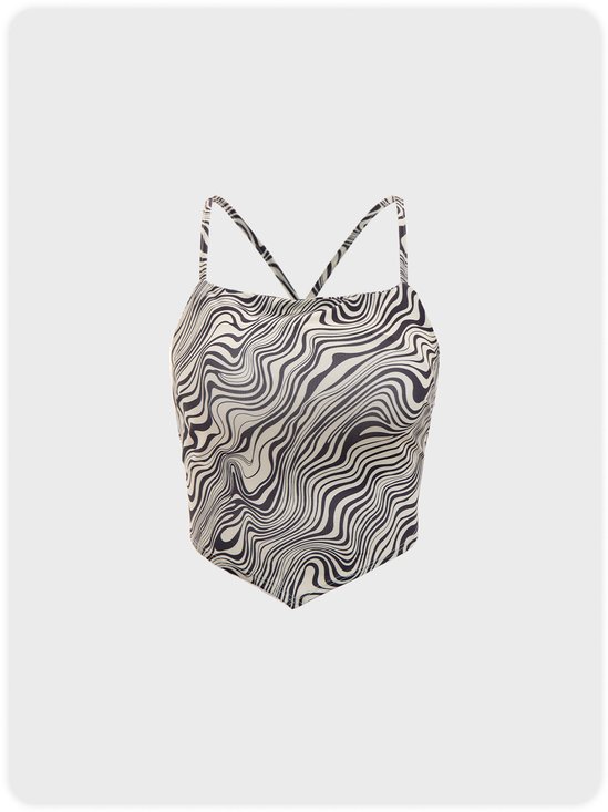 【Final Sale】Y2K Vacation Yellow Water Wave Animals Top Tank Top & Cami