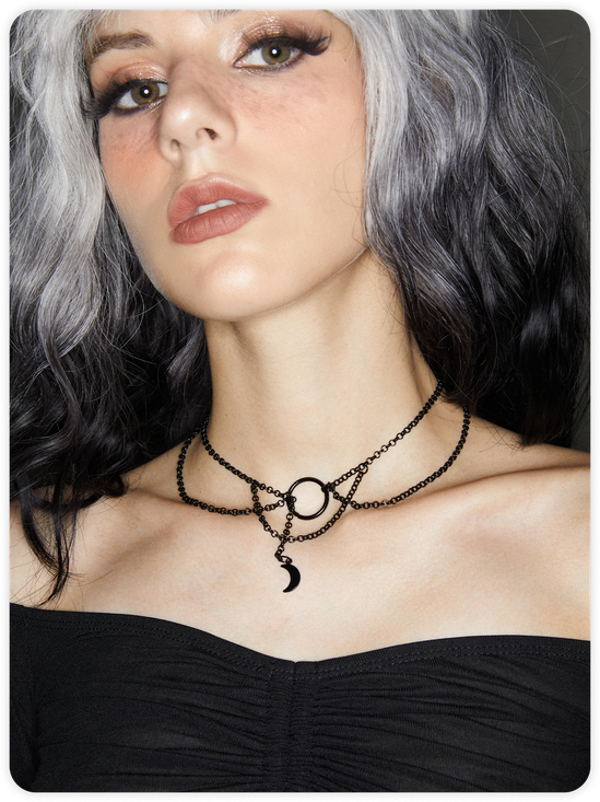 Punk Black Metal Halloween Accessory Necklaces