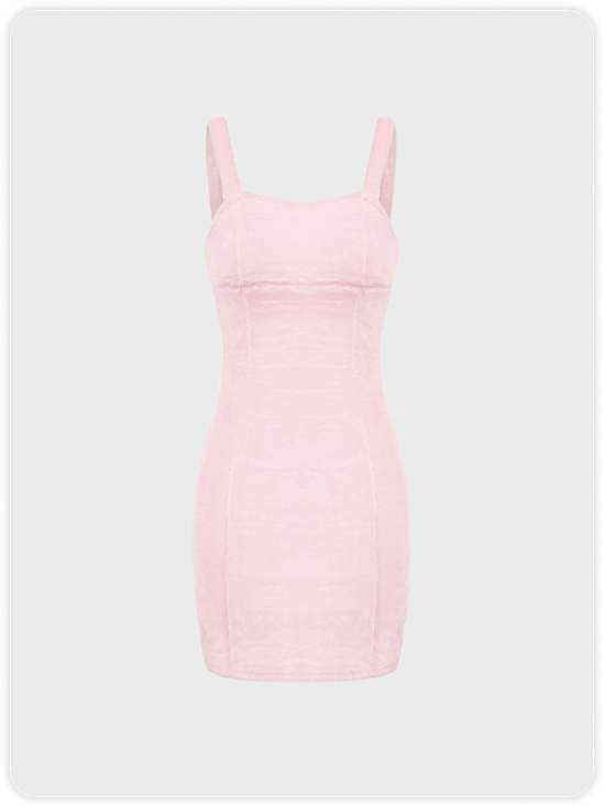 【Final Sale】Y2K Pink Sherpa Dress Mini Dress