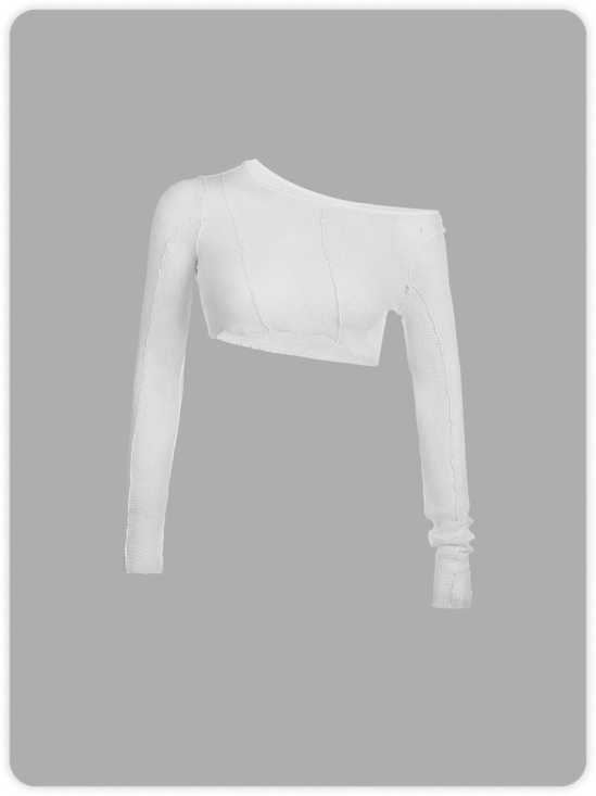 【Final Sale】Y2k White Knit wear Overlock Top Sweater