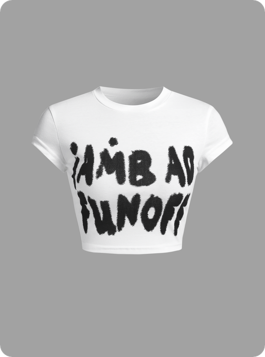 Street White Letter Cool Top T-Shirt