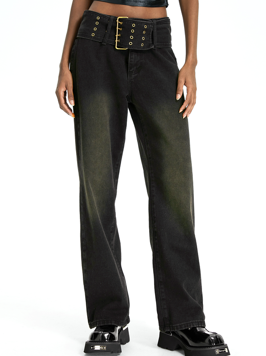 Y2k Black Bottom Jeans