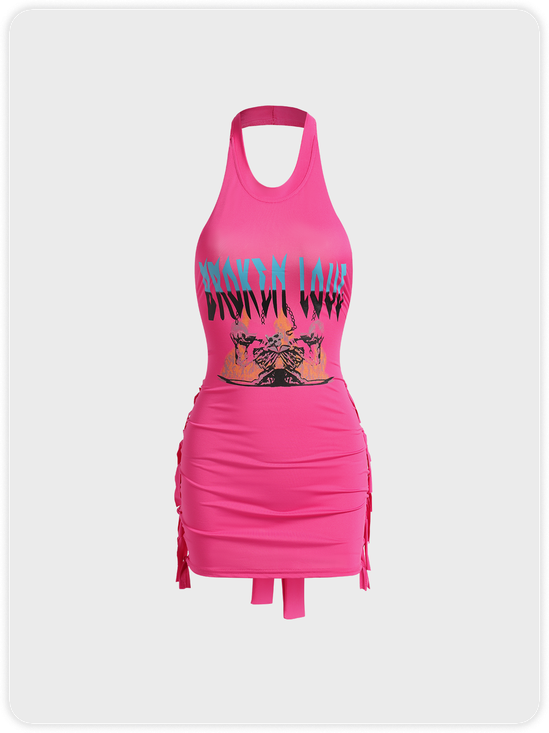 Y2K Deep Pink Dress Mini Dress