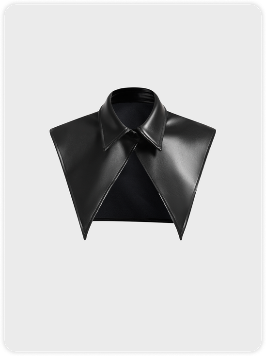 Street Black Leather Top Women Top