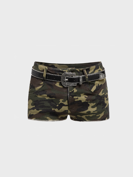 【Final Sale】Street Army Green Camo Bottom Shorts