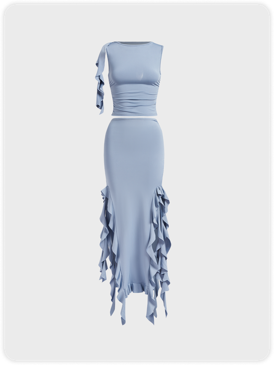 Plain Y2K Two-Piece Set