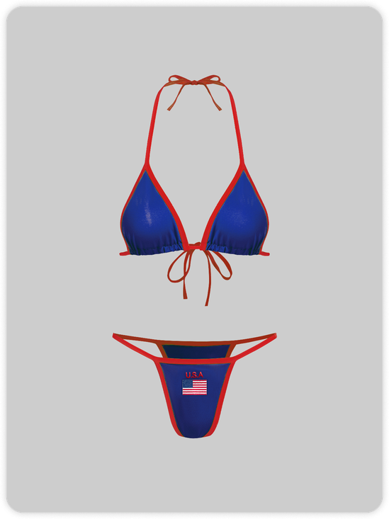 Jersey USA Color Block Bikini