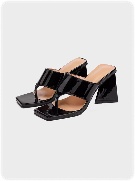 Plain Leather Y2K Slide Sandals