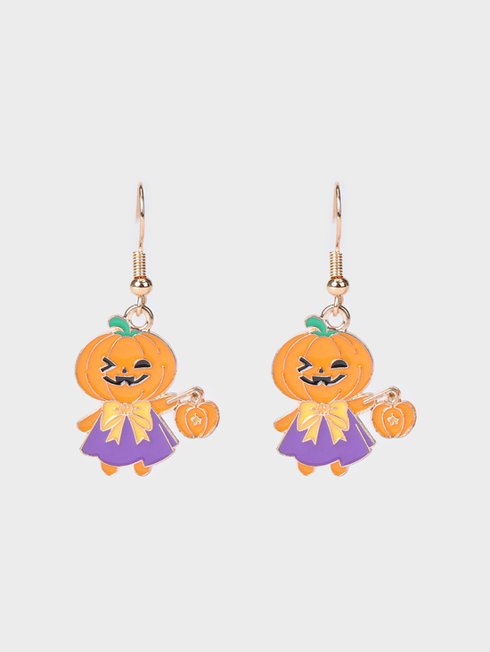 Halloween Metal Pumpkin Pattern Earrings
