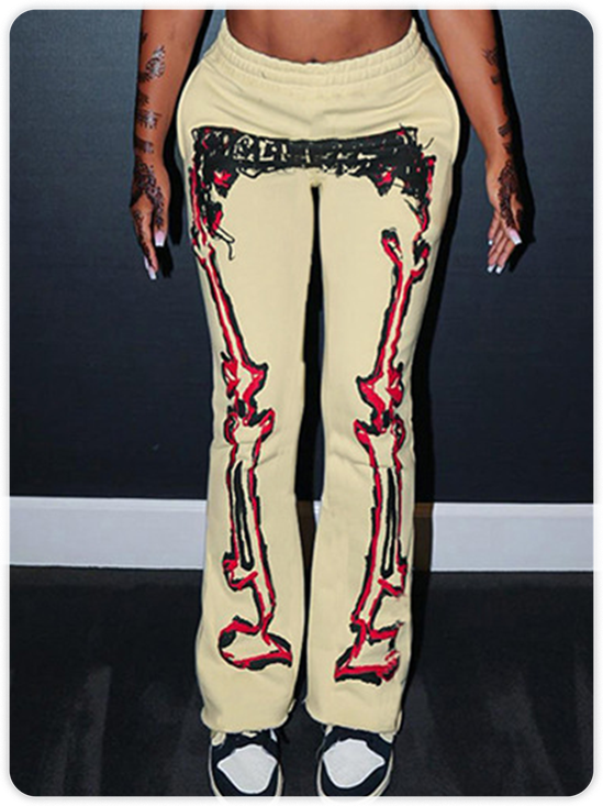 Skull Bell-Bottomtrousers Pants