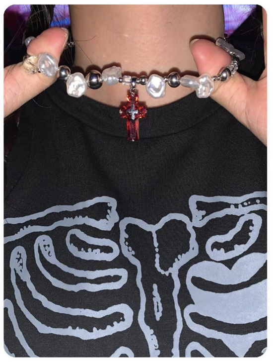 Metal Color Block Necklace