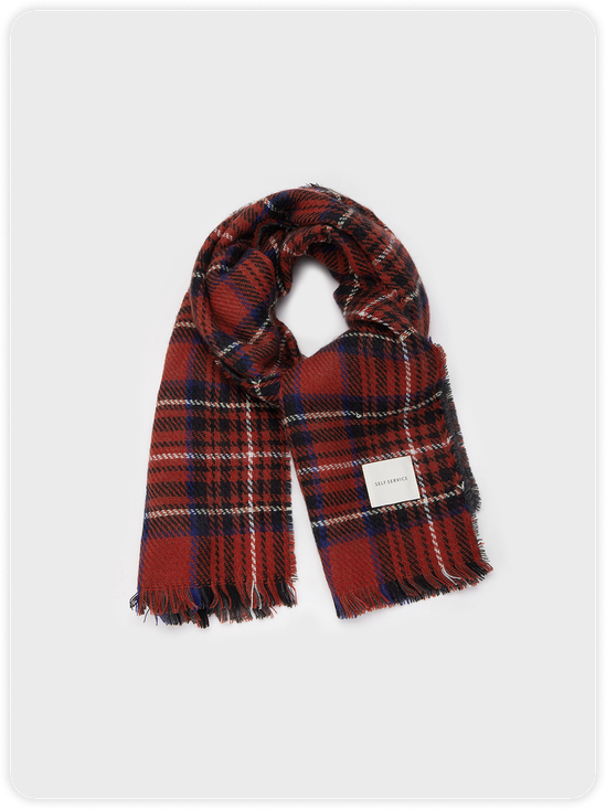 Christmas Knitted Plaid Scarf
